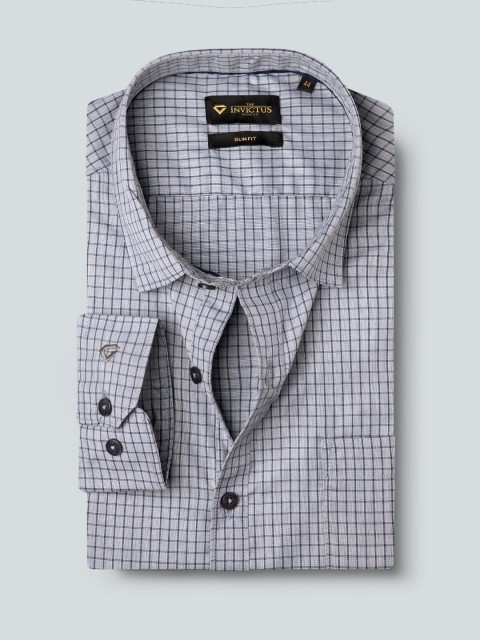 

INVICTUS Men Blue Slim Fit Checked Shirt