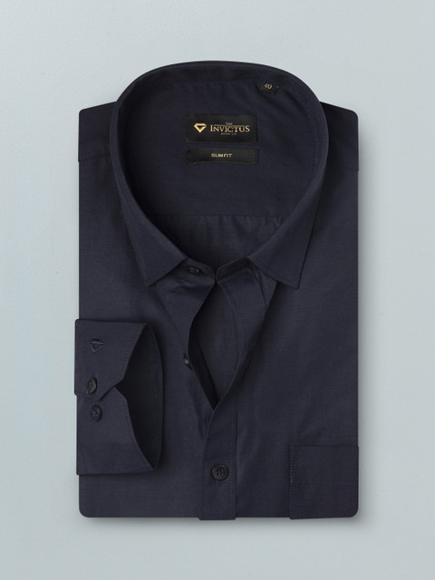 

INVICTUS Men Navy Blue Slim Fit Opaque Formal Shirt