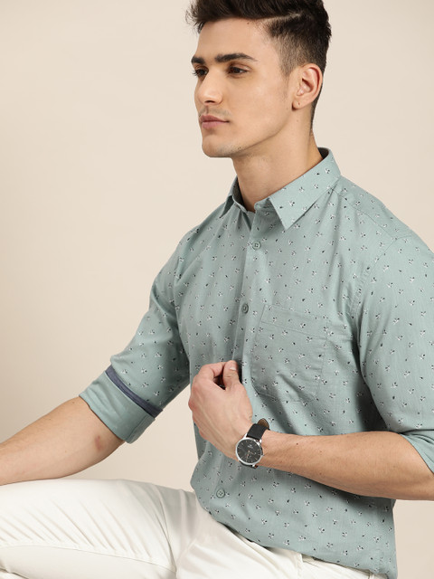 

INVICTUS Men Blue Slim Fit Cotton Printed Casual Shirt