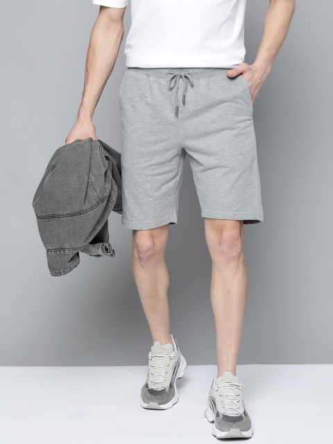 

Harvard Men Grey Melange Solid Mid-Rise Regular Shorts