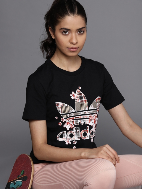 

ADIDAS Originals Women Black & White Printed Pure Cotton Her Studio London Sustainable T-shirt