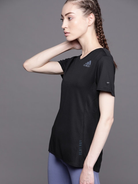 

ADIDAS Women Black HEAT.RDY Running T-Shirt