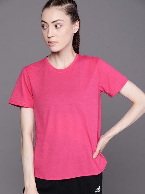 

ADIDAS Women Pink Solid GO TO 2.0 Training or Gym Sustainable T-shirt