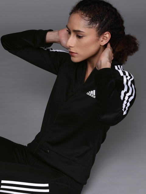 

ADIDAS Women Black Solid Training or Gym Sporty Jacket