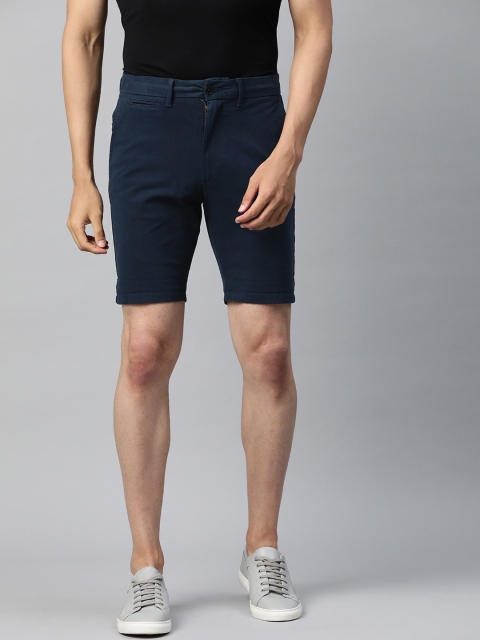 

Marks & Spencer Men Navy Blue Mid-Rise Chino Shorts