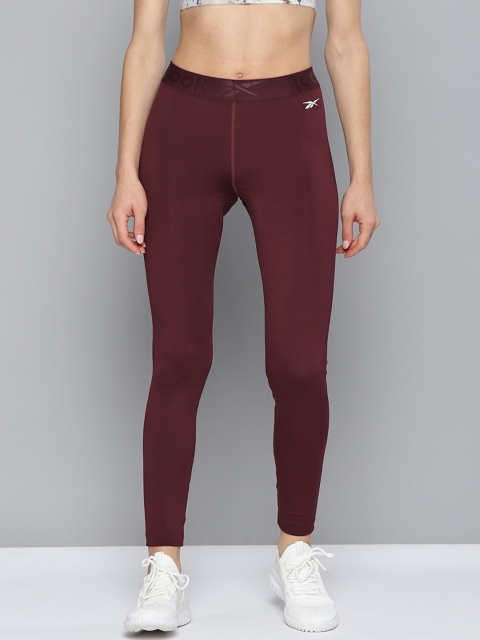 

Reebok Women Maroon Solid Training Speedwick COMM Tights