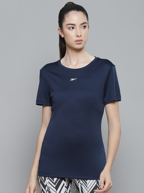 

Reebok Women Navy Blue FND Slim Fit Training T-shirt