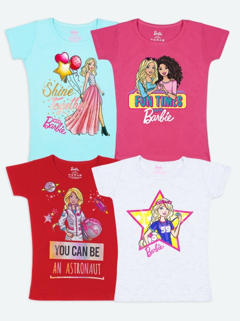 

Barbie Girls Pack of 4 Multicoloured Printed T-shirt, Multi