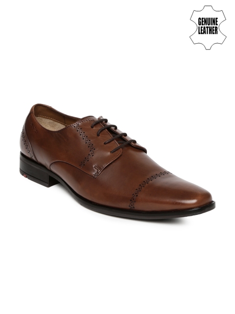 

Ruosh Men Tan Brown Genuine Leather Semiformal Shoes