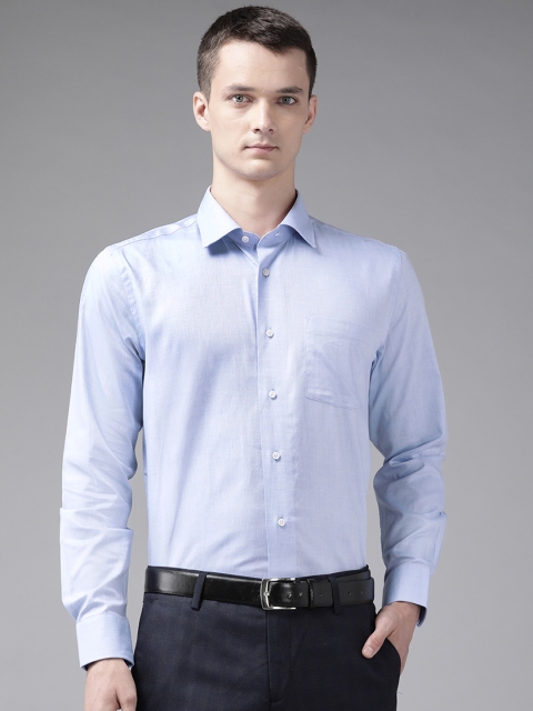 

Blackberrys Men Blue Solid Slim Fit Cotton Pocket Casual Shirt