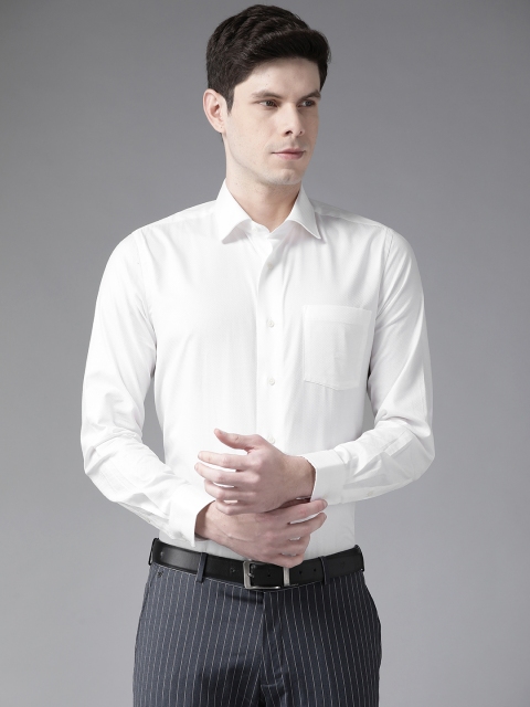 

Blackberrys Men White Pure Cotton Slim Fit Opaque Formal Shirt