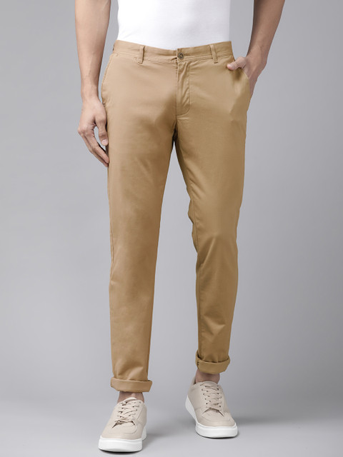 

Blackberrys Men Khaki Tapered Fit Chinos Trousers