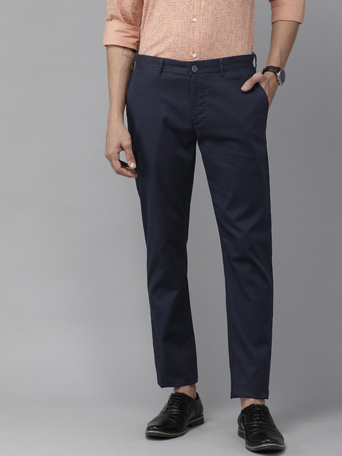 

Blackberrys Men Navy Blue Slim Fit Trousers