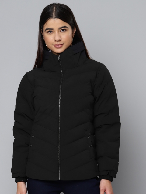 

Fort Collins Women Black Solid Bomber Jacket