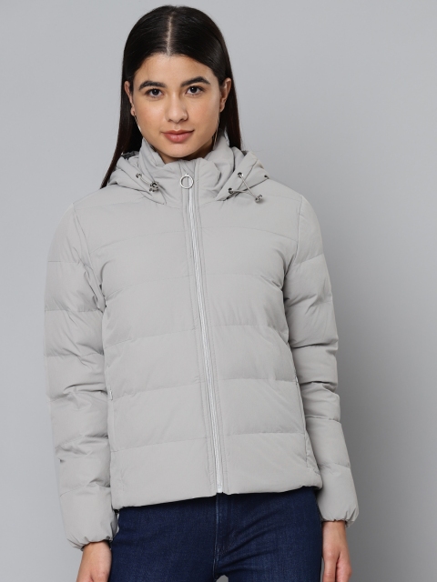 

Fort Collins Women Grey Solid Hooded Padded Jacket