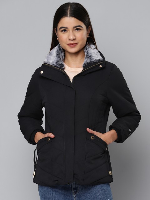 

Fort Collins Women Black Solid Bomber Jacket