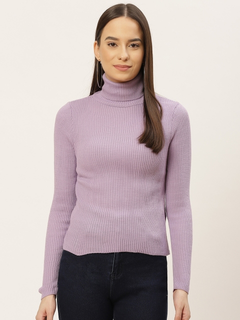 

Trendyol Women Lavender Ribbed Pullover Sweater