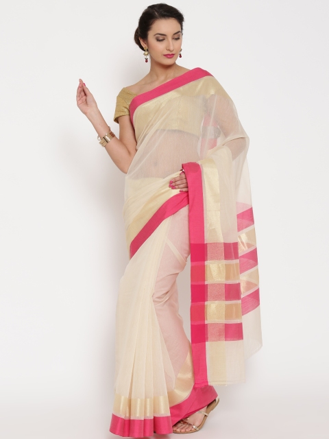 

Jashn Off-White Chanderi Banarasi Saree