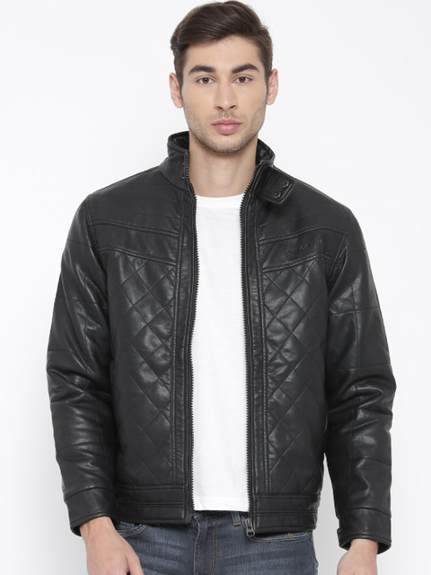 

Fort Collins Black Faux Leather Quilted Biker Jacket