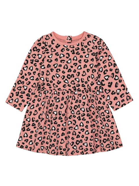 

mothercare Girls Pink & Black Animal Pure Cotton Dress