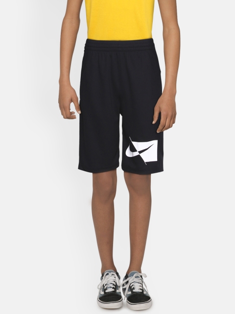 

Nike Boys Black Mid-Rise Dri-FIT HBR Regular Shorts