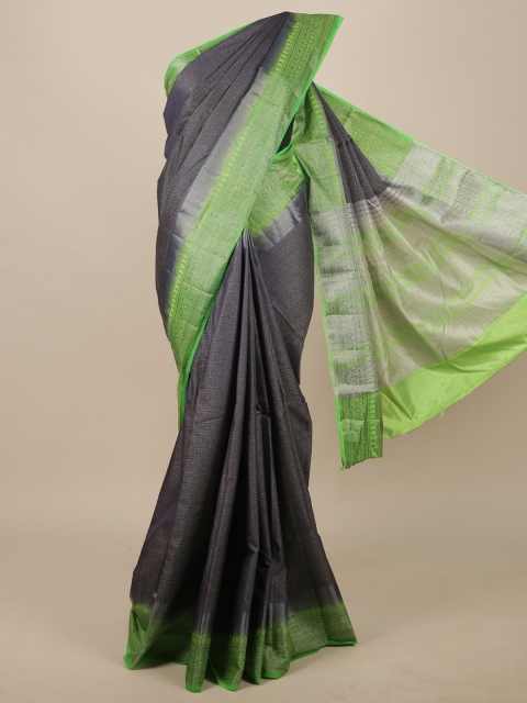 

Pothys Navy Blue & Green Jute Silk Saree