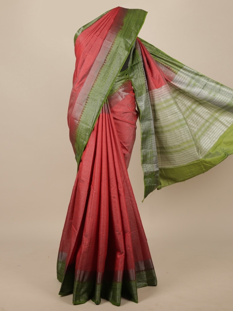

Pothys Red & Green Woven Design Zari Jute Silk Saree