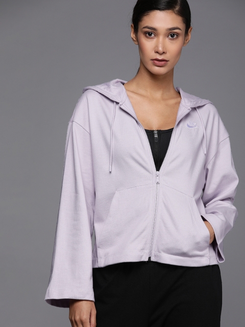

Nike Women Lavender Loose Fit Hooded Sporty Jacket