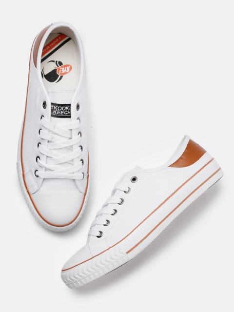 

Kook N Keech Men White Solid Sneakers