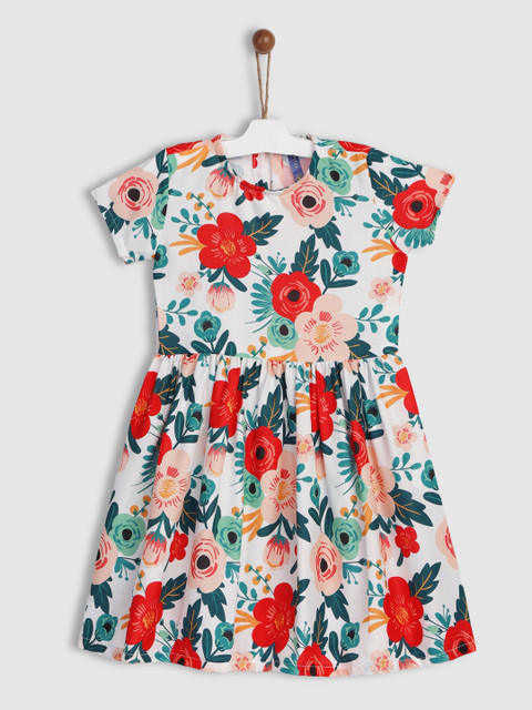 

YK Girls Multicoloured Floral Print Fit & Flare Dress, Multi