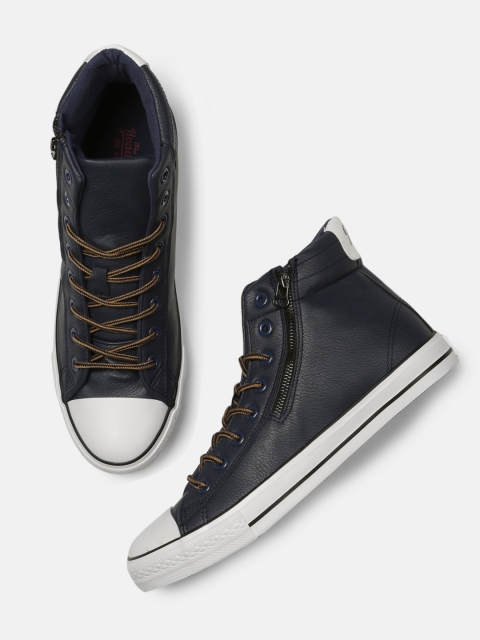 

Roadster Men Navy Mid-Top Sneakers, Navy blue