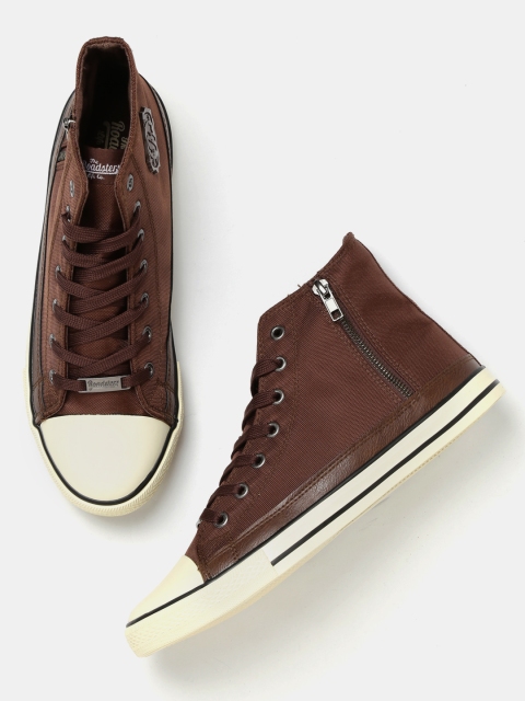 

Roadster Men Brown Solid Mid-Top Sneakers