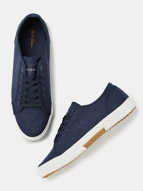 

Mast & Harbour Men Navy Solid Sneakers, Navy blue