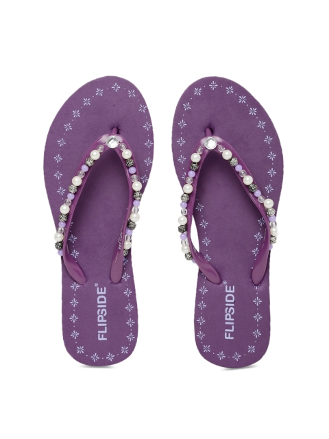 

FLIPSIDE Women Purple Beaded Flip-Flops