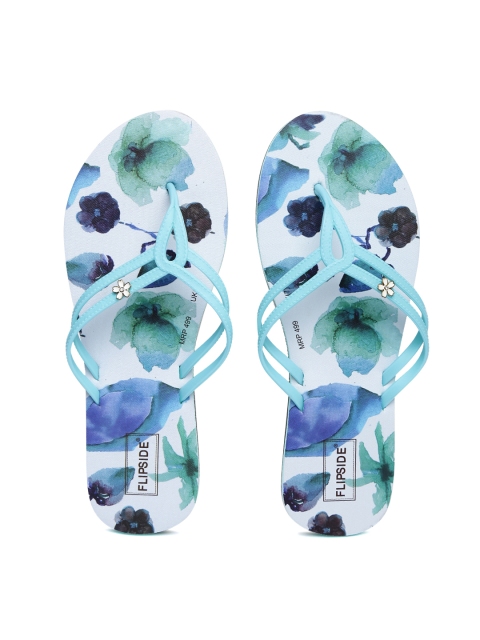 

Flipside Women Green Floral Print Flip-Flops