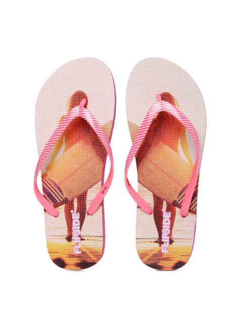 

FLIPSIDE Women Pink Printed Flip-Flops