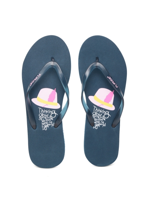 

Flipside Women Teal Blue Printed Flip-Flops
