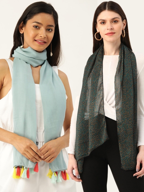 

Trend Arrest Women Set of 2 Scarves, Turquoise blue