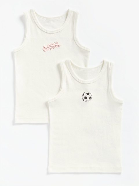 

mothercare Infant Boys Pack of 2 Pure Cotton Basic Innerwear Vest, White