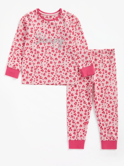 

mothercare Girls Pink Printed Night Suit