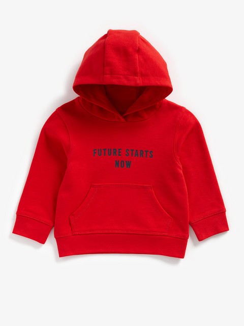 

mothercare Boys Red Solid Hooded Sweatshirt