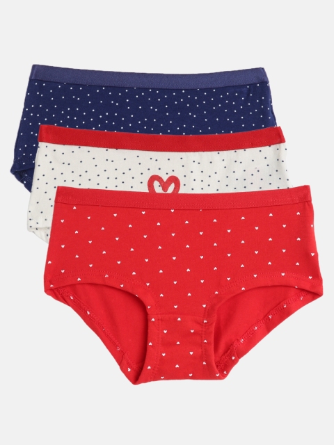 

mothercare Girls Set of 3 Basic Briefs, Red