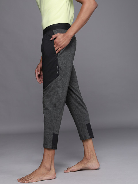 

Nike Men Charcoal Grey & Black Colourblocked Dri-Fit STMT Yoga Track Pants