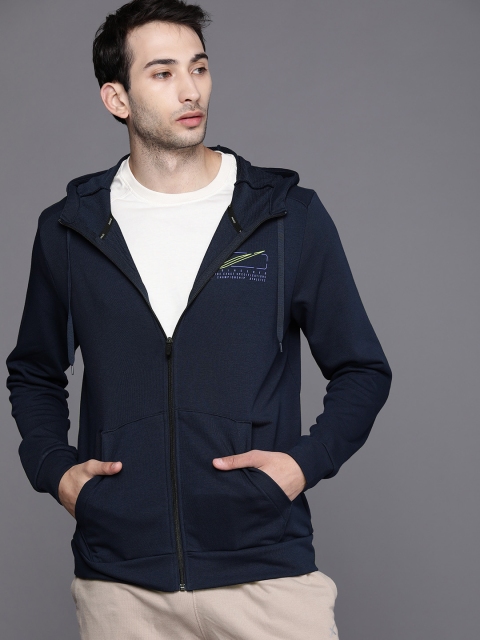 

Nike Men Navy Blue Solid Hooded Dri-FIT AS 3MO FZ Sweatshirt