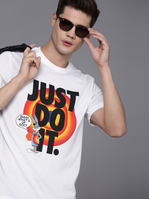 

Nike Men White Typography Printed Dri-FIT Basketball T-shirt