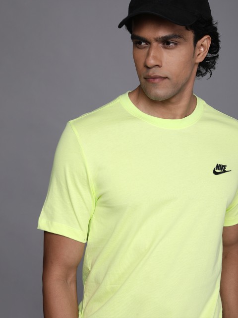 

Nike Men Yellow Brand Logo Pure Cotton T-shirt