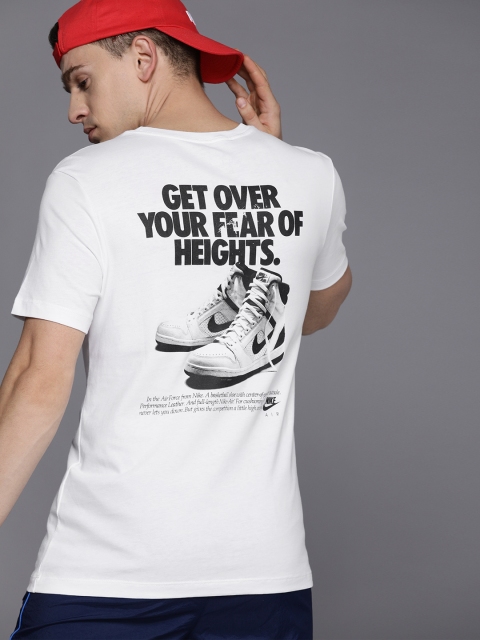 

Nike Men White Typography Printed Pure Cotton T-shirt