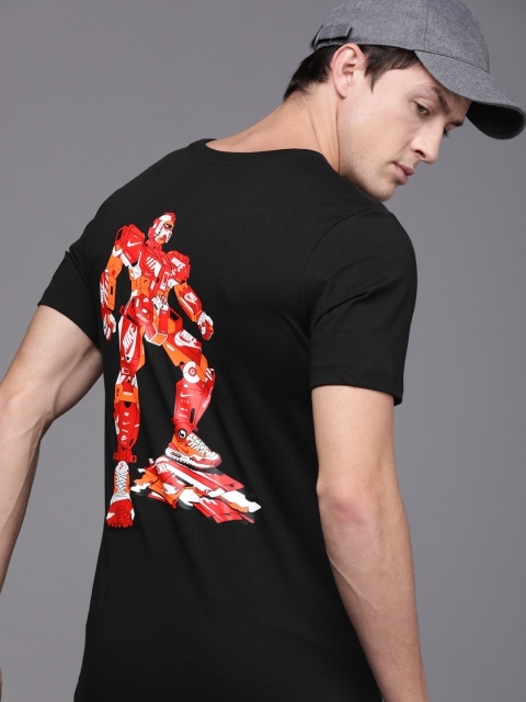 

Nike Men Black Orange MECH Air Figure Graphic Print Cotton Sportswear Pure Cotton T-shirt