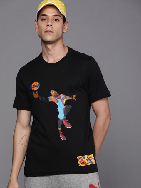 

Nike Men Black SJ FA Sports LeBron James Printed Dri-FIT Basketball T-shirt