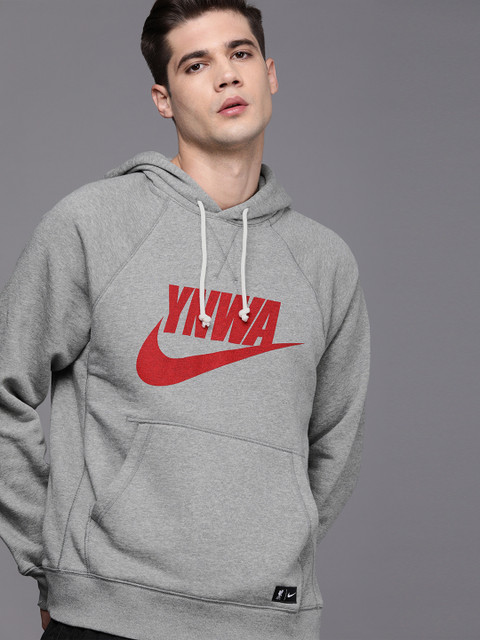 

Nike Men Grey Printed LFC MNSW HERITAGE Hooded Sweatshirt